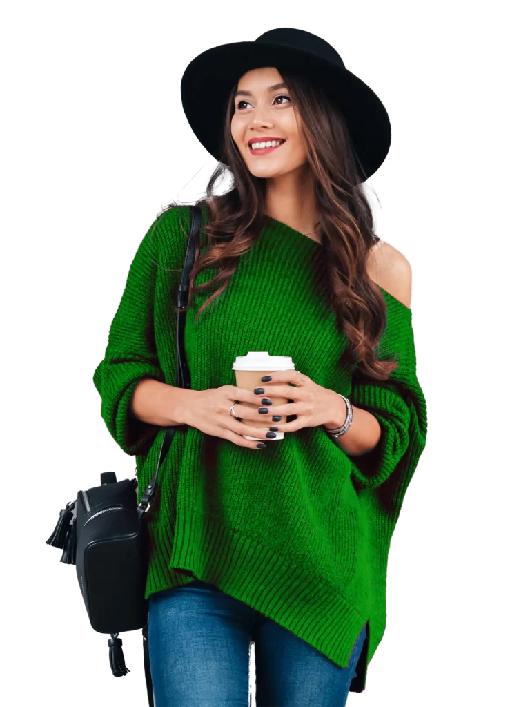 Long knitted sweater