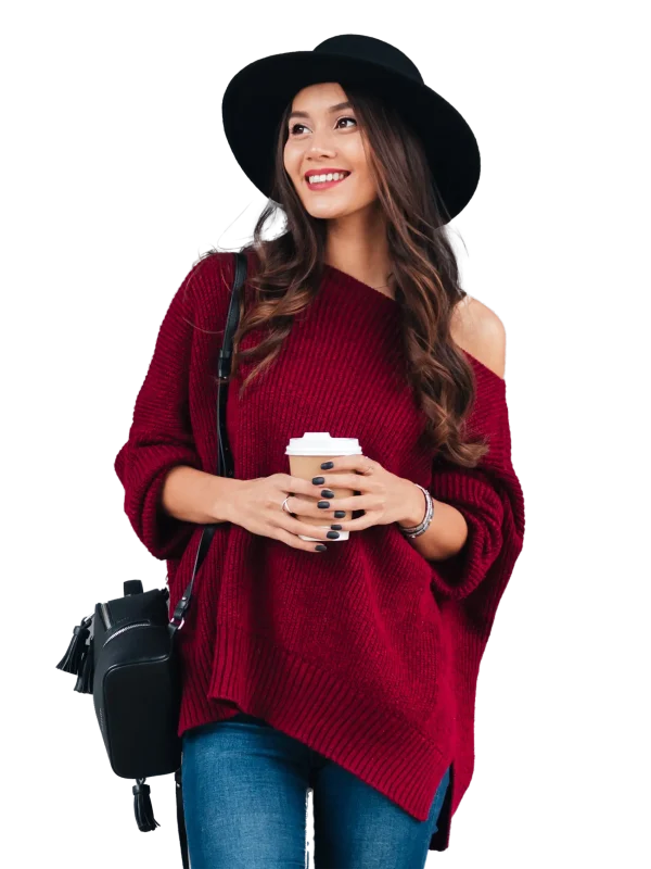 Long knitted sweater