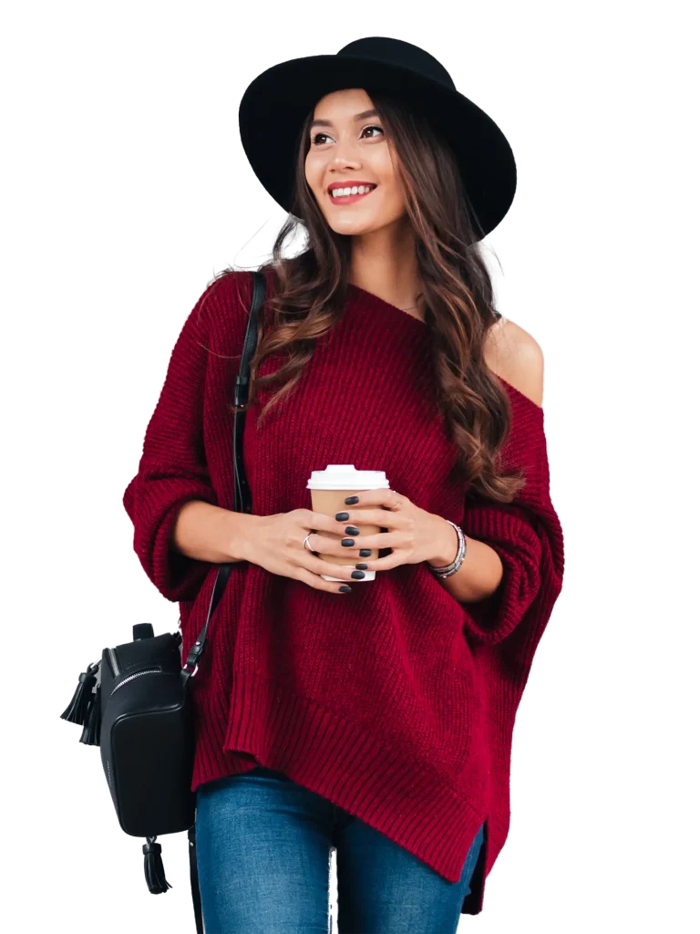 Long knitted sweater